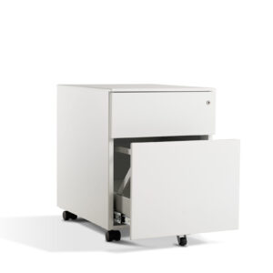 White Form 2 Drawer Pedestal for Sit-Stand Desks
