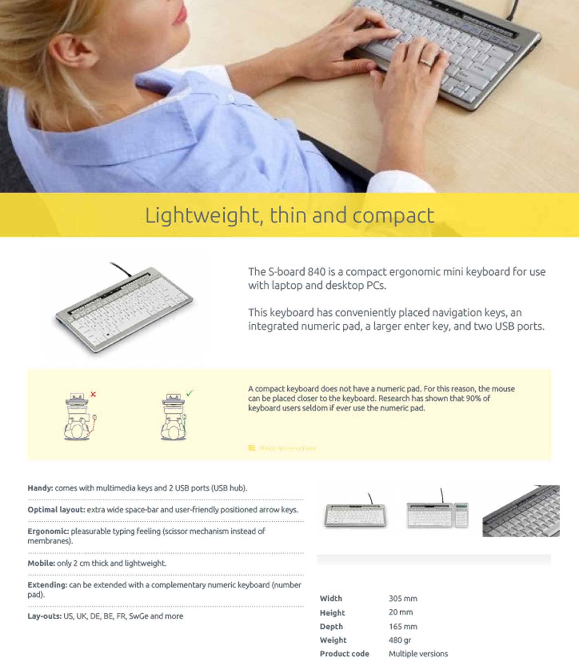 S Board 840 Compact Keyboard (UK) Leaflet