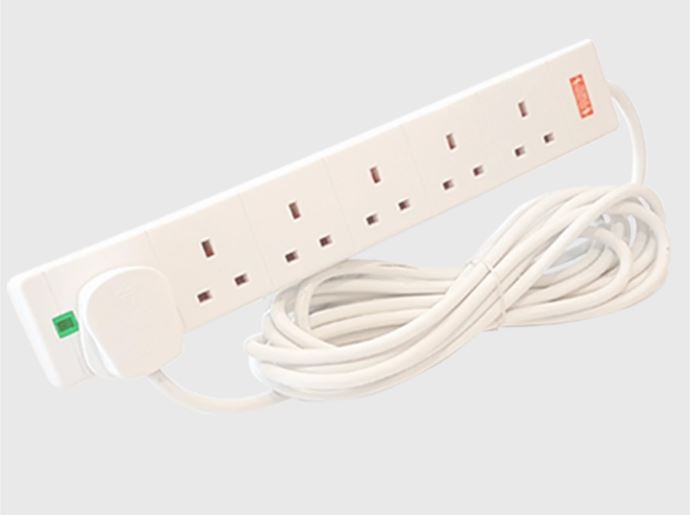 White Surge Protected Extenison Lead